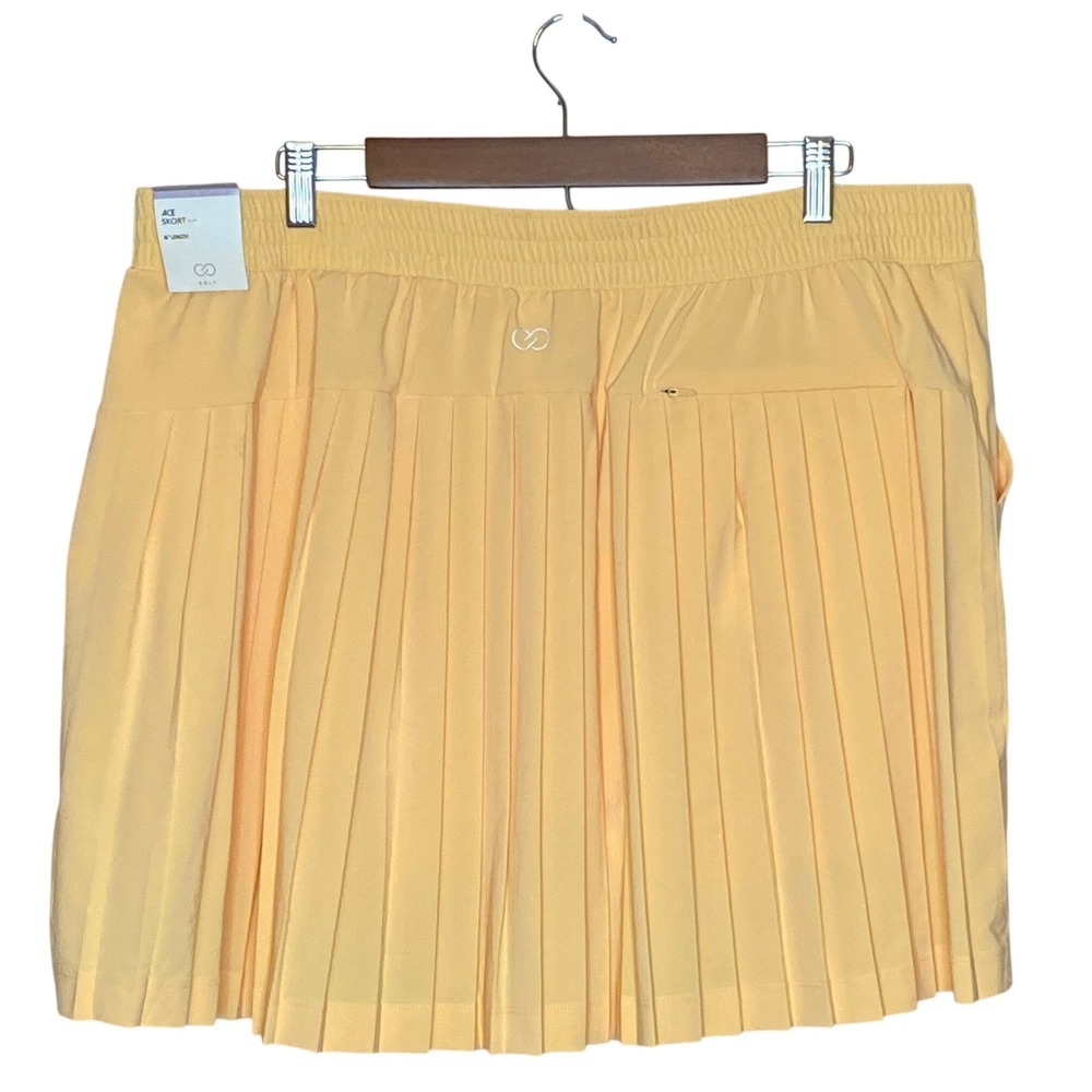 Calia Womens Ace Golf Skort XXL Peachy Melon Yellow Tennis Pickleball Sporty NWT - Picture 4 of 13